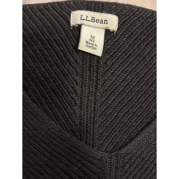 L.L. Bean 100% Cotton Rib-Knit V-Neck Sweater – Women’s Medium - Picture 3 of 7